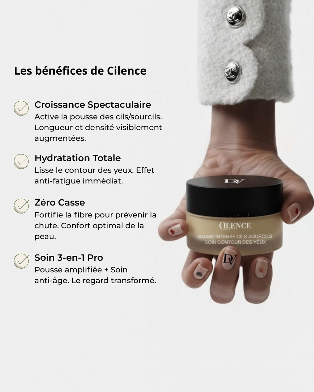 CILENCE - Baume intense cils, sourcils et soin contour des yeux