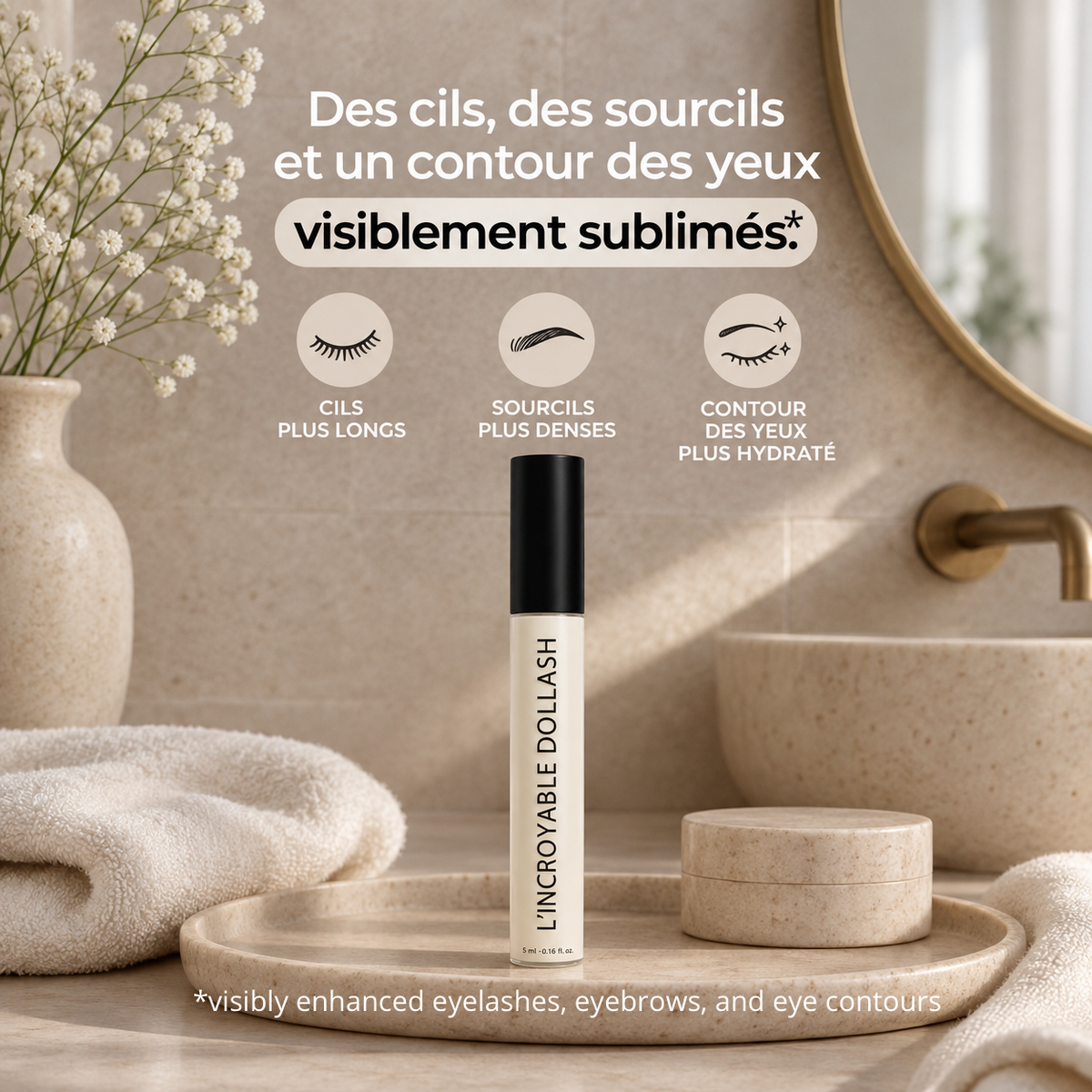 L'INCROYABLE DOLLASH - Crème pousse cils, sourcils et soin contour des yeux 10g