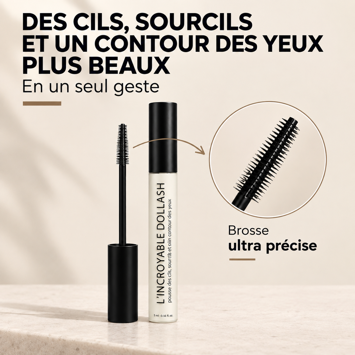 L'INCROYABLE DOLLASH - Crème pousse cils, sourcils et soin contour des yeux